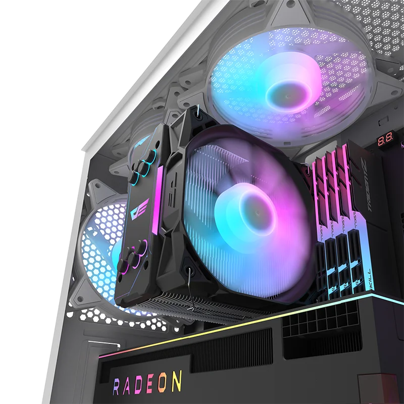 DarkFlash DK351 Tempered Glass Desktop Mid Tower Pc Cabinet Mesh ATX Gaming Computer case