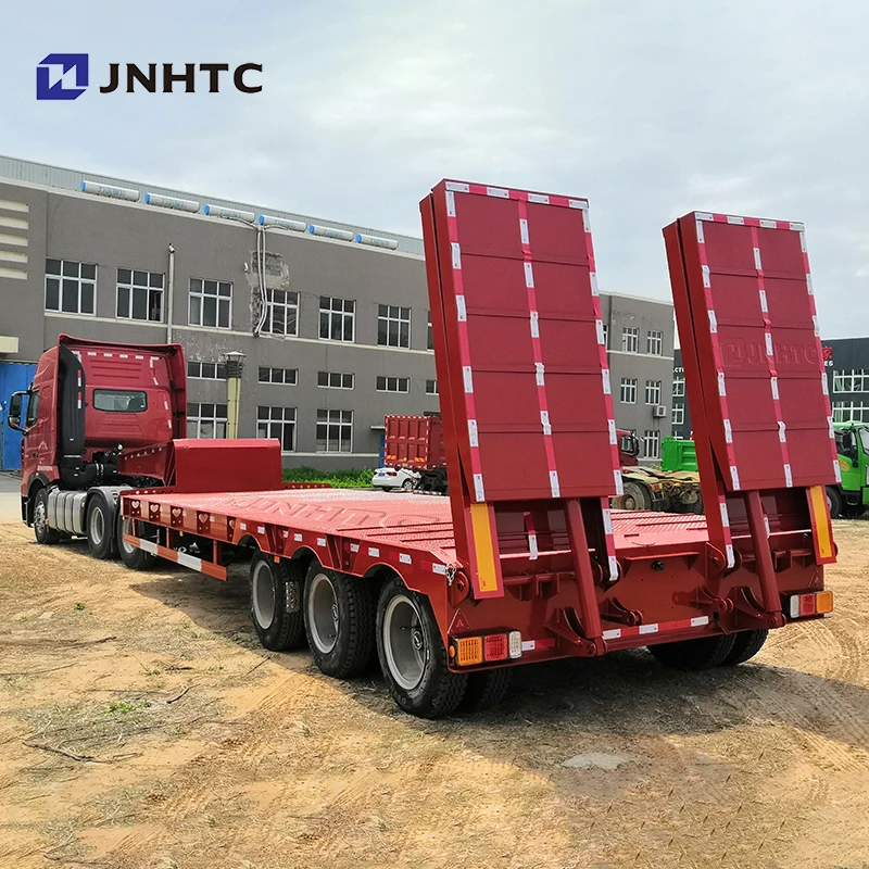 60-100 тонн 3-6 осей тяжелый бульдозер раздвижной прицеп низкорамный грузовой трейлер