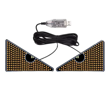 USB Car LED Devil's Eye Decorative Light 12V Plastic Rear Windshield Window Expression Decorative Atmosphere Signal Light