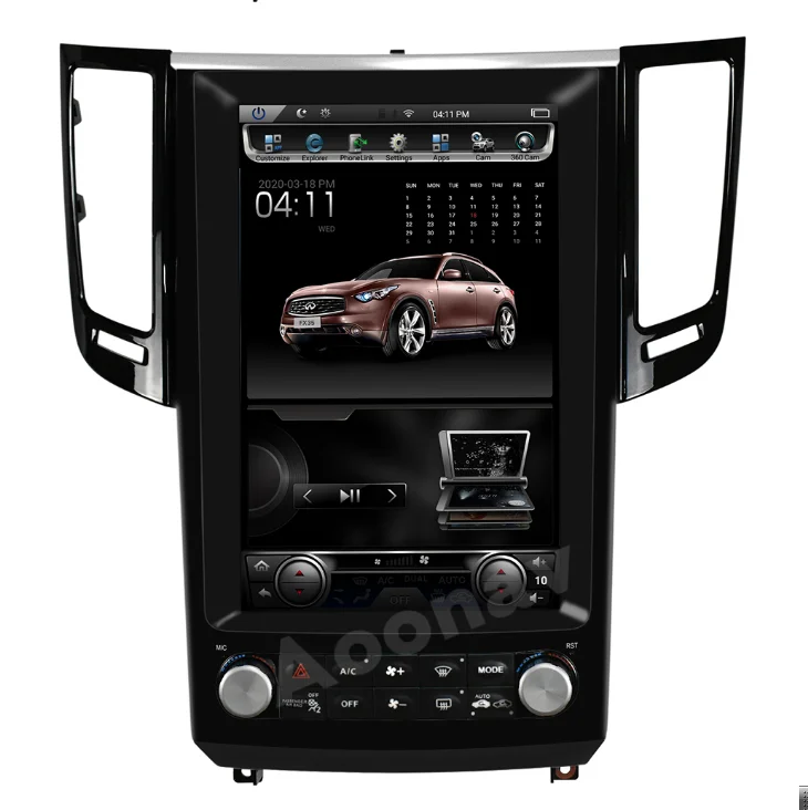 AOONAV Tesla Screen Android  PX6 for Infiniti G37 G35 G25 G37S  Multimedia Stereo Player Car Autoradio GPS Navi Head Unit