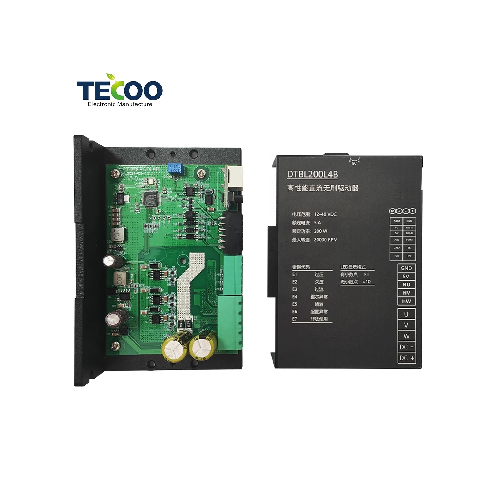 BLDC Motor Driver Controller 24v 48v 110v 220v 100W 200W 400W 750W 1500W Brushless Intelligent Motor Controller Drivers Board