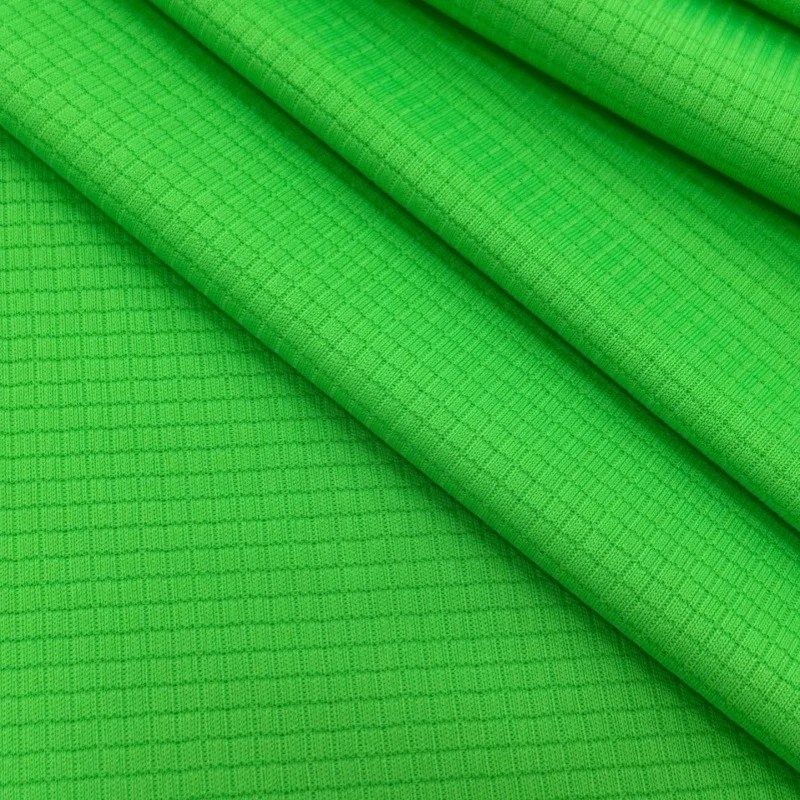 100% Polyester Waffle Pique Eco-friendly Moisture Wicking 110gsm Solid Fabric Weft Lightweight Anti-UV Marathon Activewear Girls