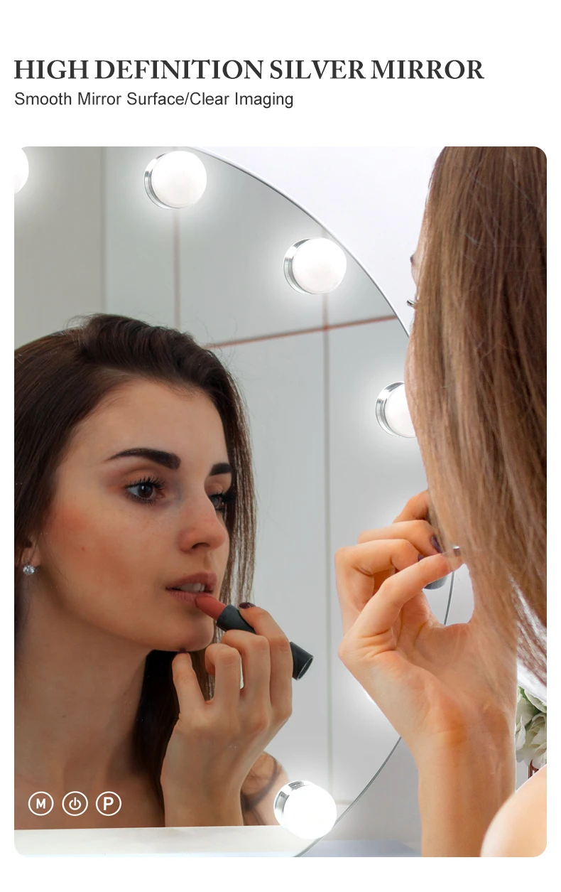 Personalized Dressing Table Mirror For Bedroom Makeup Vanity Mirror With Light Bulbs/illuminate
