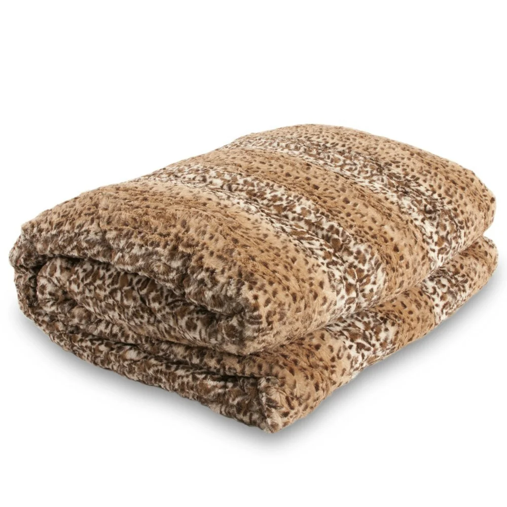 Journey Cheetah Print polyester thick Faux Fur Throw Blanket PV Fleece