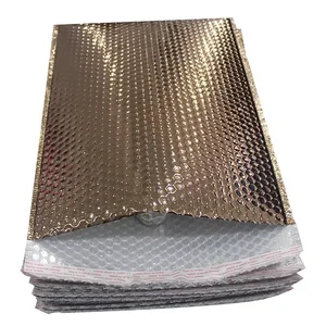 2026 New Aluminum Foil Metallic Holographic Silver Matt Bubble Mailer Poly Bubble Padded Shipping Courier Bags