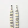 Striped (brown-yellow) plush shoelaces