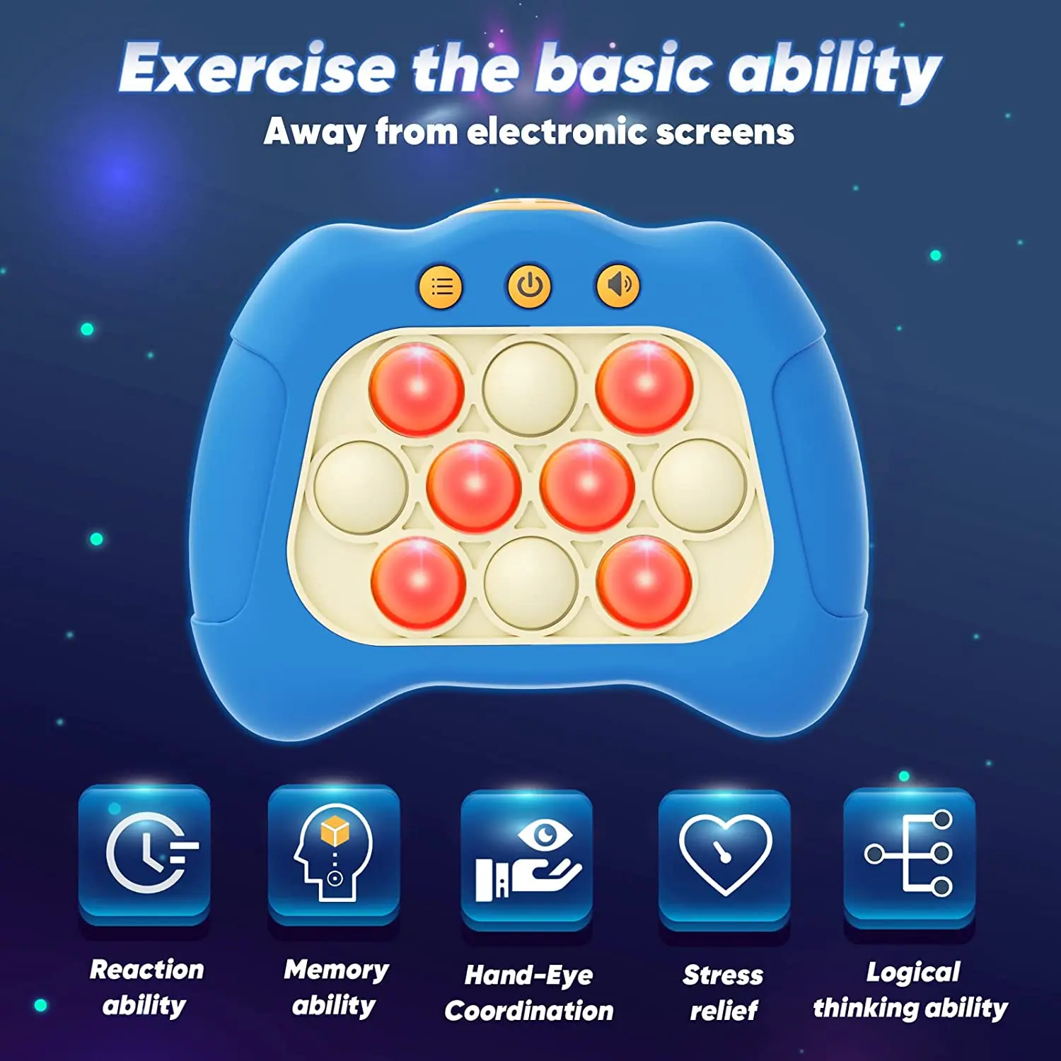 Hot Pop Quick Push Bubble Game Console Light up It Pro Electronic Popping Machine Sensory Fidget Toy for Kids