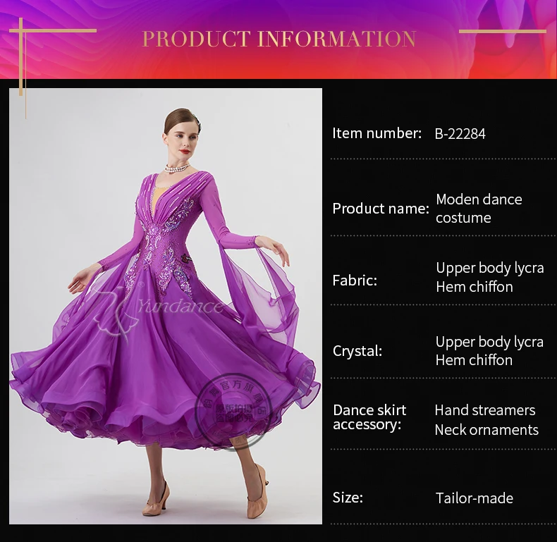 B22284 Custom New International Standard Ballroom Dance Dress High