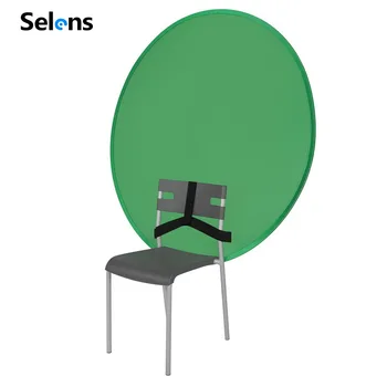Selens 130cm Portable Green Screen Round Background Gaming Chair Green Chromakey collapsible Backdrop with Bag for Live Video