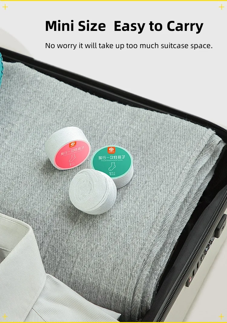 High Crew Length Disposable Travel Socks For Men And Women Unisex Sheer Pattern Thick Polyester