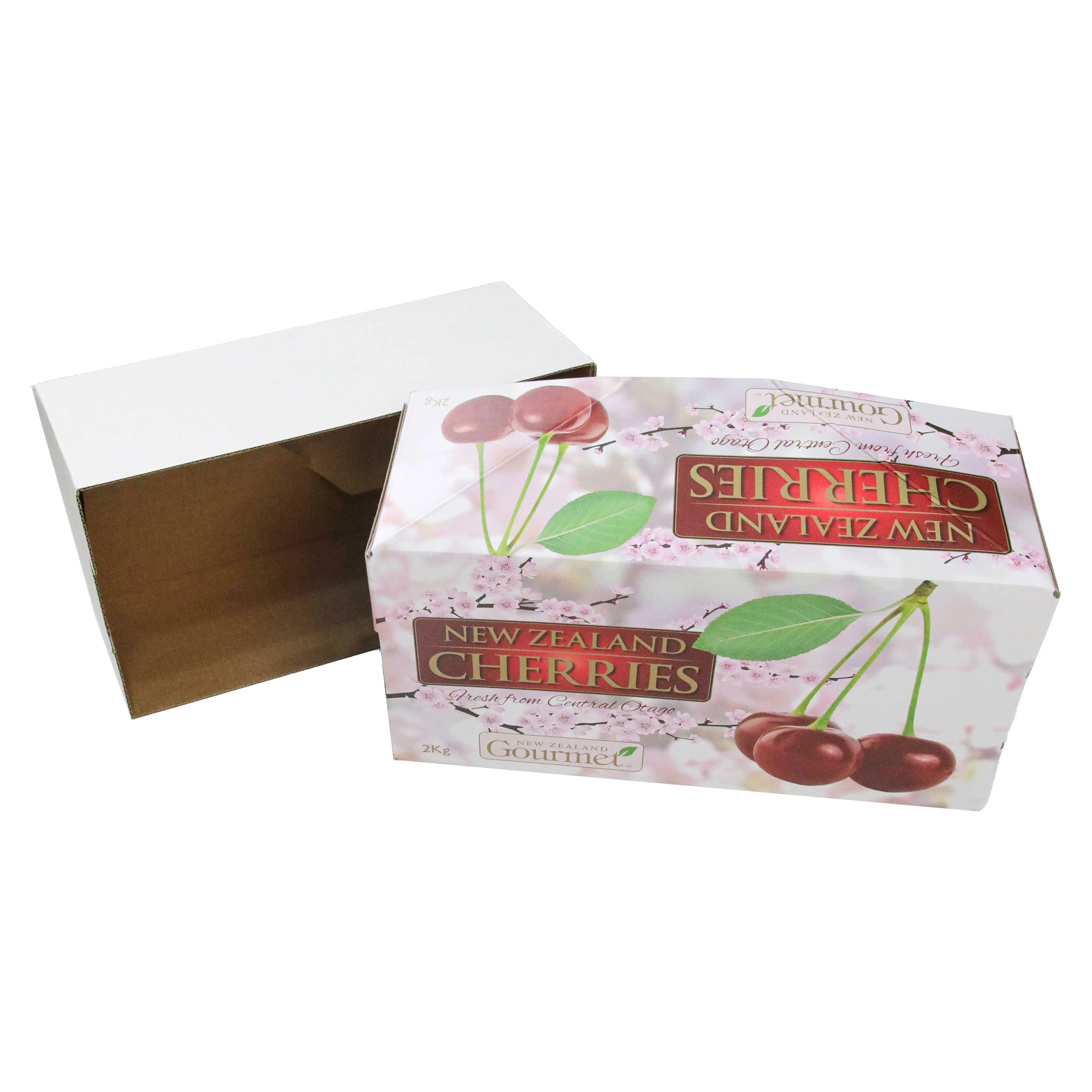 Custom Printed Cardboard Carton Fresh Fruit Storage Corrugated Shipping Packaging Berry Cherry Fruit Package Box 2.5kg/5kg/10kg