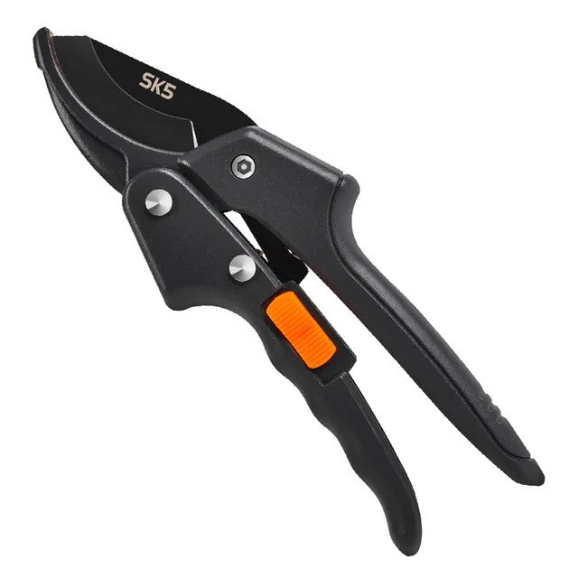 SK5 Stainless Steel Multifunctional Garden Scissors Bypass Ratchet Pruner PVC Handle for Fruit Tree Flower Picking Wholesale