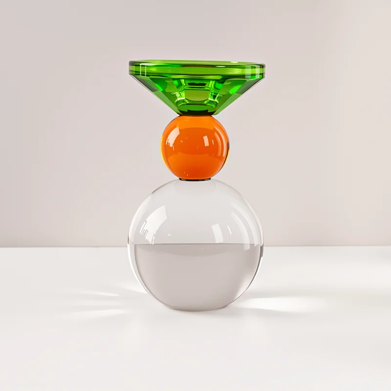 Fashion Colorful Glass Candle Holder for Candlestick Wedding Home Decoration Table Suitable for Creative