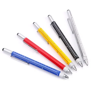 Heavy Metal Multifunction Ruler Level Tool Active Stylus Screwdriver Ballpoint Pen