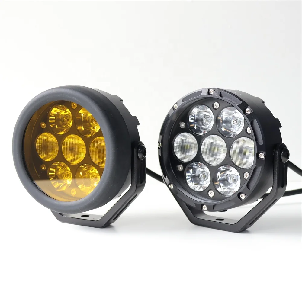 TIYPEOR 70W CNC Aluminum Motorcycle Spotlight Auxiliary Fog Driving Brighter IP68Waterproof LED Universal Lights for Off-Road