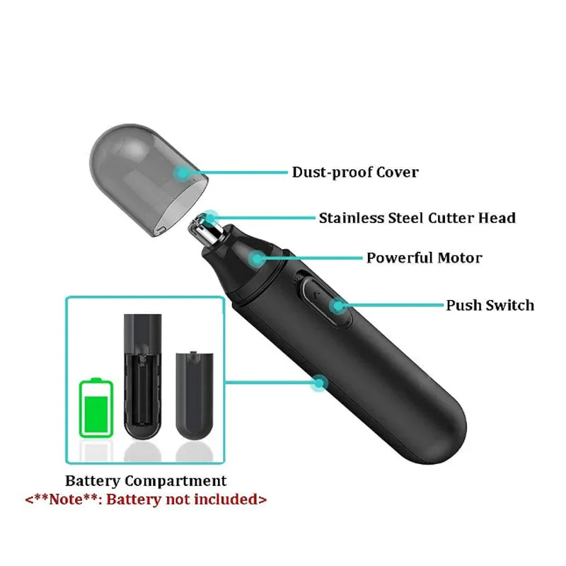 Лидер продаж, триммер для безболезненного удаления волос на лице, ушах, носу, водонепроницаемый триммер для ушей и носа, машинки для стрижки волос для мужчин и женщин