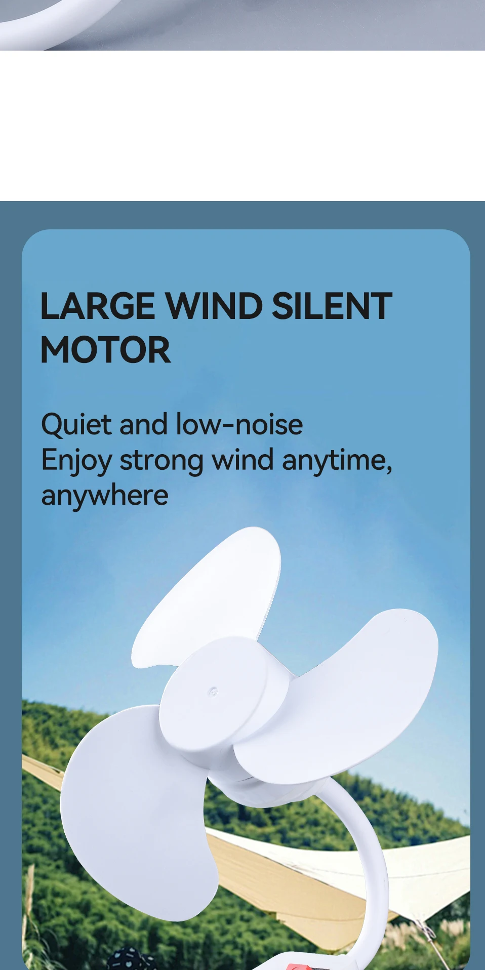 Plug in Portable 5.6W Small Fan 360 ° Bendable AC85-220v 3 Fan Blades Strong Wind Silent Summer Household Fan