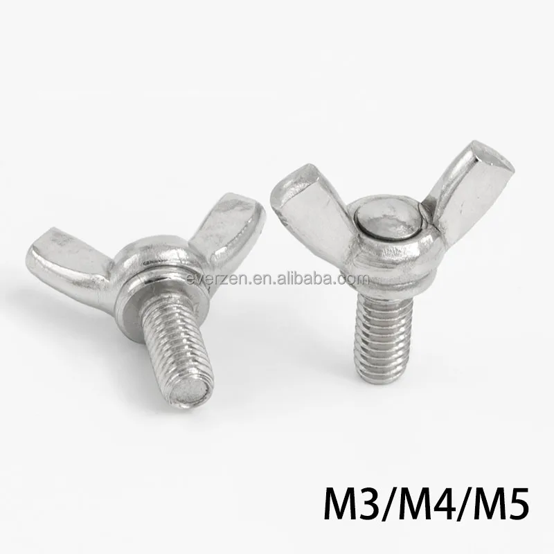 Carbon Steel Zinc Plated M4 M5 M6 M8 M10 Thumb Wing Butterfly Screws Bolts 