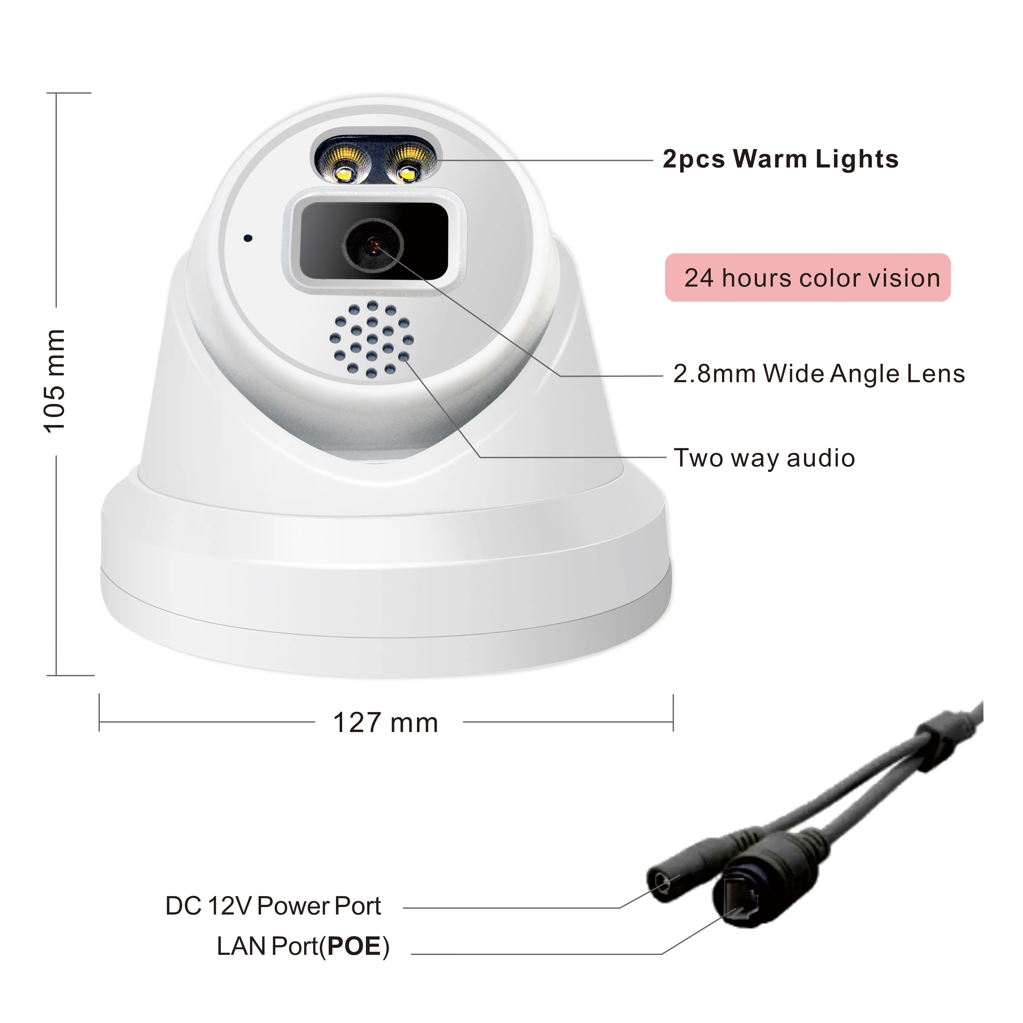 2MP Dual Light With Two Way Audio and SD Card Slot Speaker 24/7