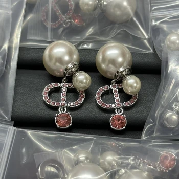 Luxury Design Jewellery CC Diamond Earrings Charms Accessories Women Jewelry Pearl Earrings