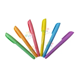 Factory Wholesale Multi-color Highlighter Pen 13.8cm Flat-tip with Water-based Ink Cute Design