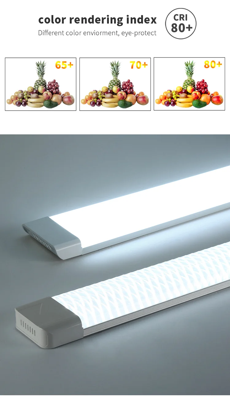 Ip44 60cm Waterproof Triproof Batten Lamp Aluminium Led Tri-proof purification fixture 10w 20w 48w 50w Batten