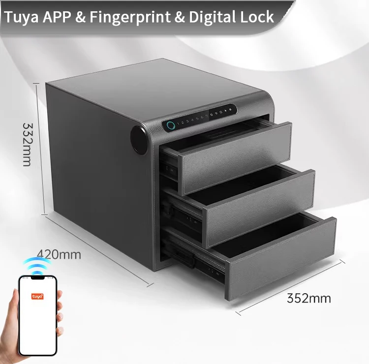 F2-3A CEQSAFE Smart Custom Saving Digital Security Safety Box Fingerprint Hotel Electron Safe Jewelry Secure Storage Box