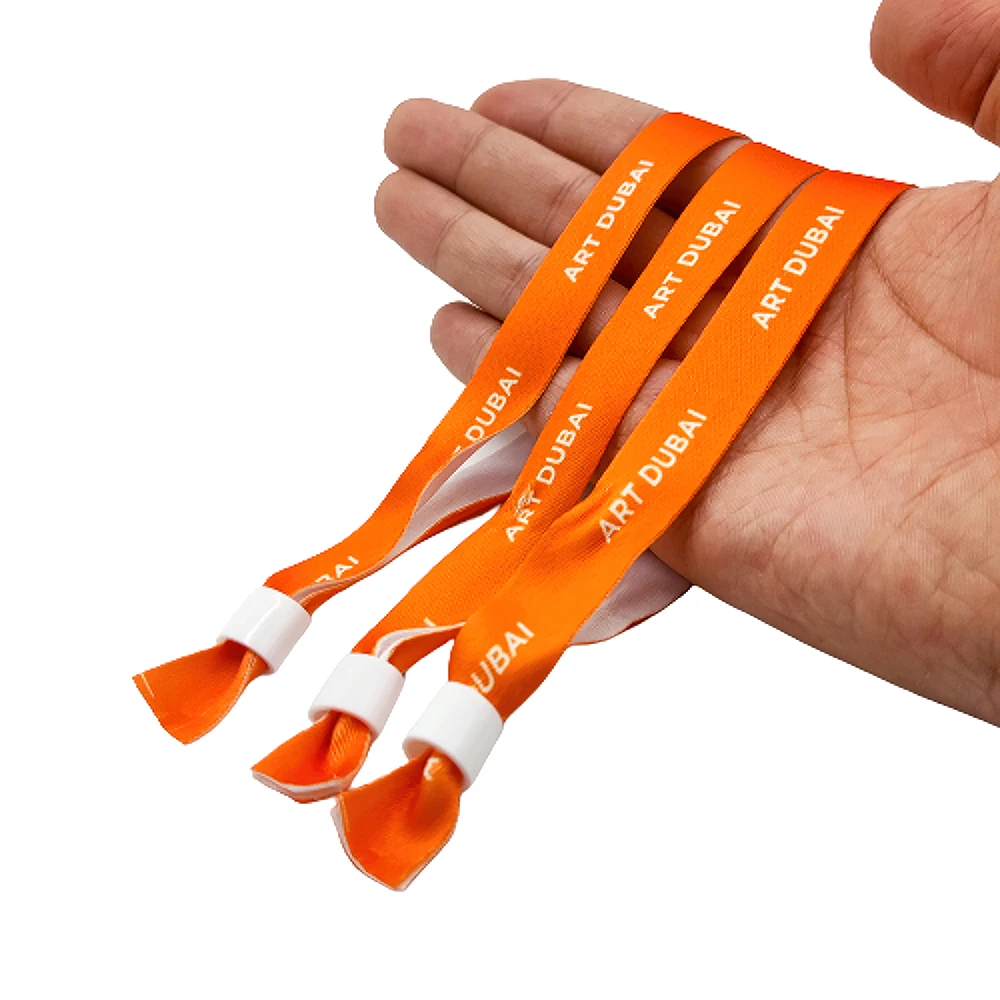 Wholesale Personalized Sublimation Printed Disposable Wristband Fabric Bracelet Promotional Wristband for Event