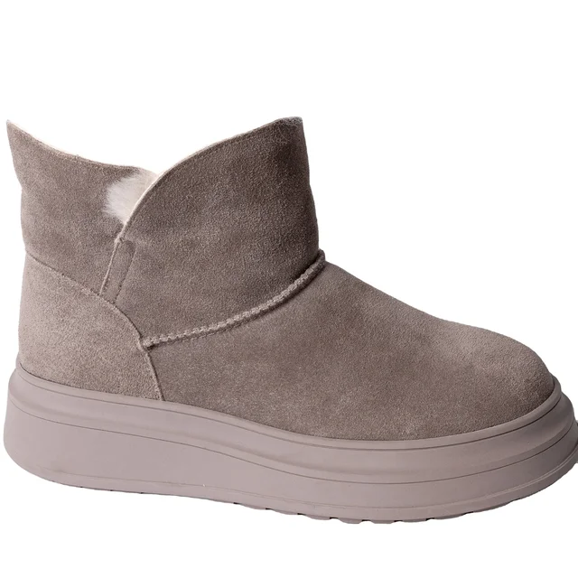 YZY Wholesale OEM women grey Fashion Winter snow Platform Boots