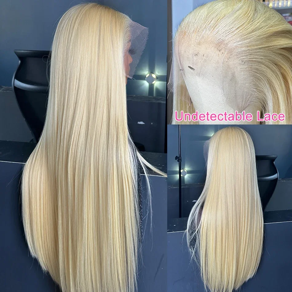 Parrucca frontale in pizzo brasiliano Remy con capelli umani biondi miele 613 lisci 30 pollici_voghion.com