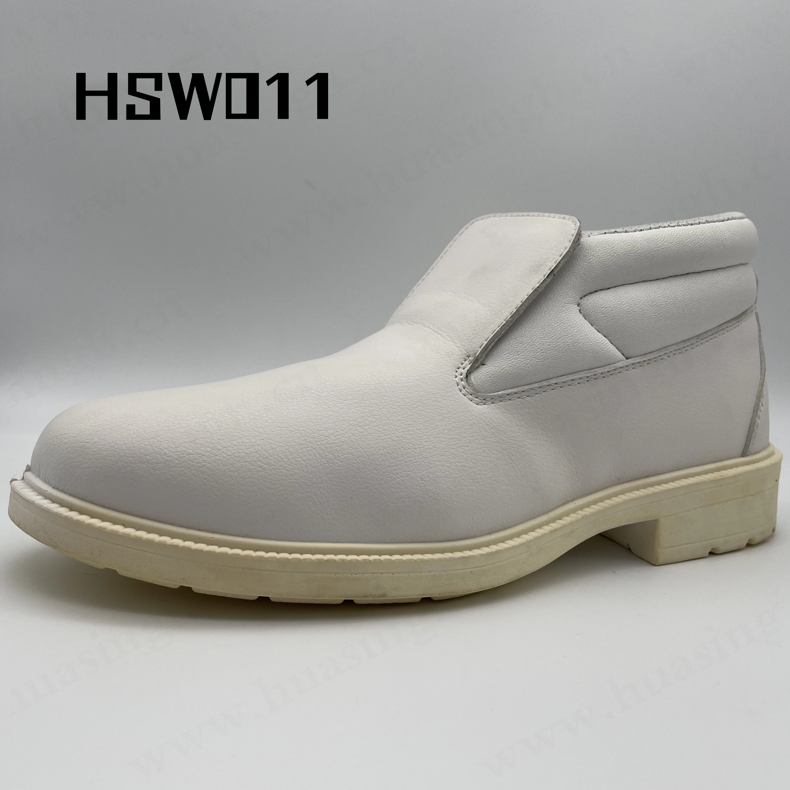 Rwh, elastica Cintura Design Inserimento Dita di Acciaio ESD Scarpe Bianche Resistenti ad Acido e Alcali Sole Iniezione PU Scarpe da Sicurezza per Laboratorio HSW011