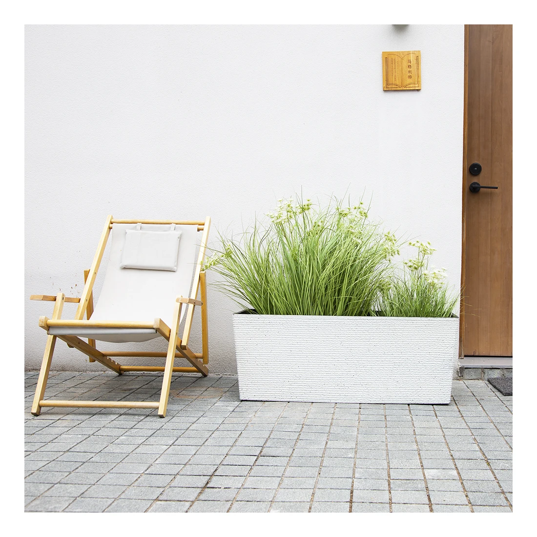 Large Block Trough Planter Outdoor Garden 3 Sizes Rectangular Flower ...