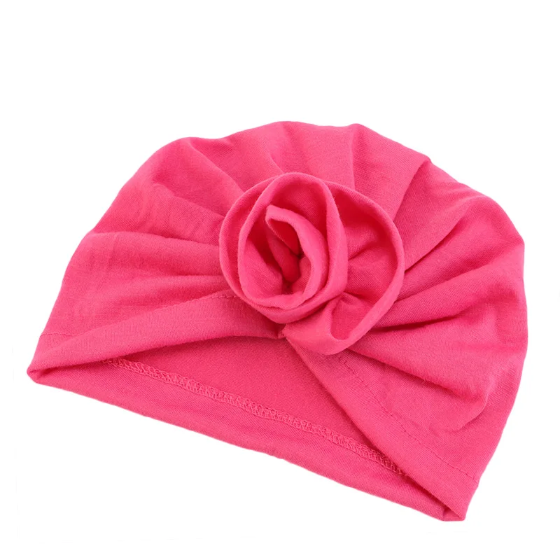 bebé rosa flor turbante diadema sombrero turbante bebé turbante