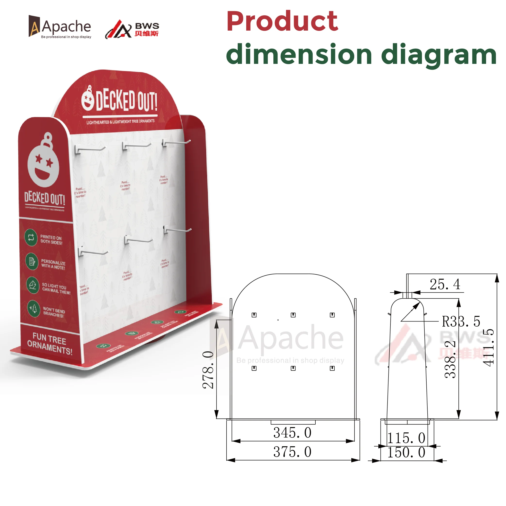 Customized Table Top Rotating Acrylic Pvc Wood Display Stand Counter Display Rack for Jewelry & Gifts & Keychain Retail Stores