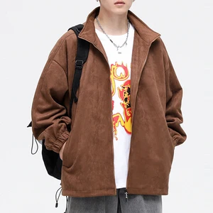 Autumn New Men's Loose Full Zipper Stand Collar Jacket
