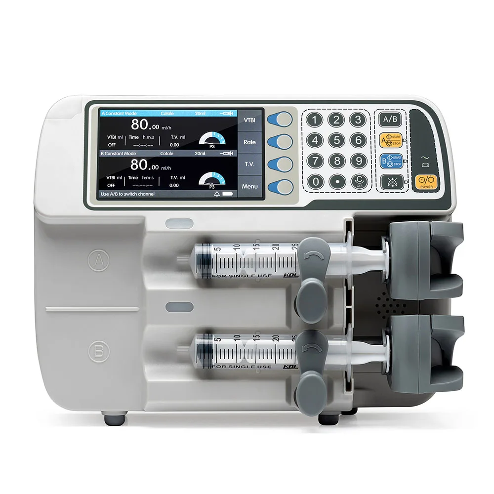 Big Brightness LCD Display Visually Numeric Keypad Multi Language Syringe Pump for Intravenous Injection