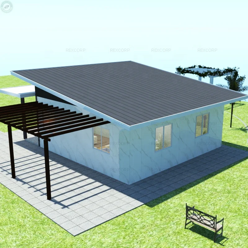 Modular Prefab Steel Structure House Hurricane Proof Prefab Houses Prefabricated Home with Car Porch