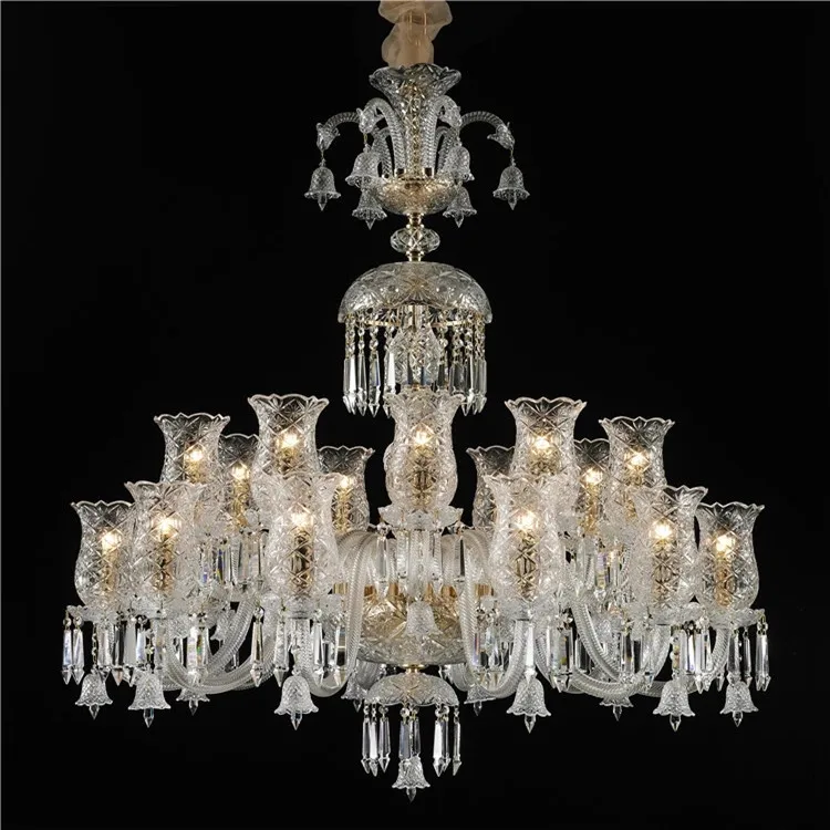 Meerosee Clear Crystal Chandelier Light Classic Crystal Pendant Lighting Baroque Crystal Pendant Light for Hotel  Villa MD87121