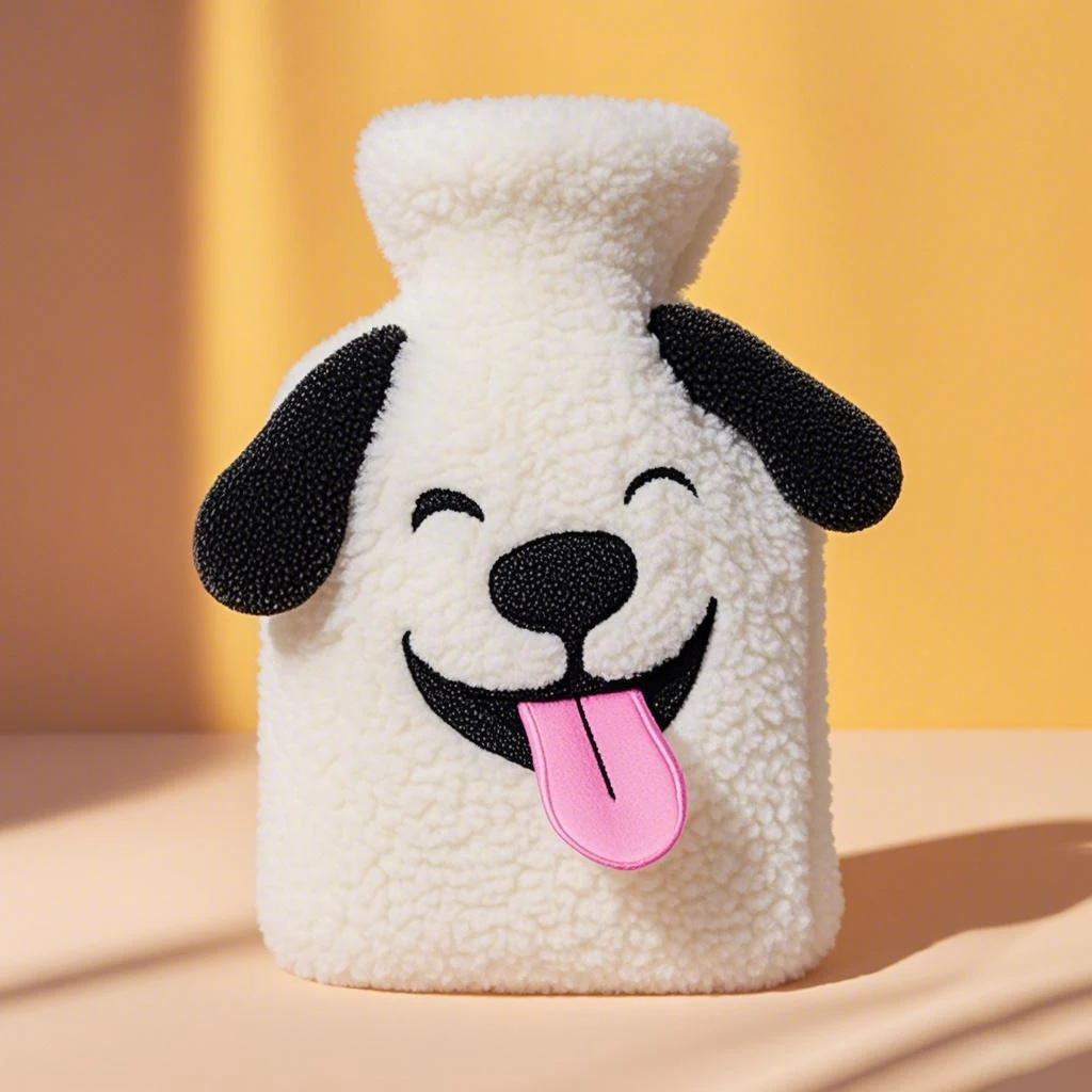 Super Soft Embroidered Plush Flannel Hot Water Bottle Warm Hot Water Bag Rubber Cover