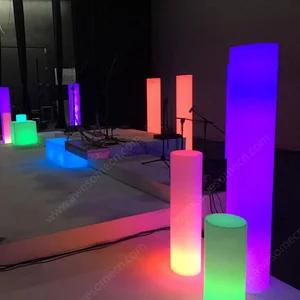 Contemporary 16-Color RGBW Cylinder LED Floor Lamp Remote Control Minimalist for Modern Home Living Room Garden Decoration Villa