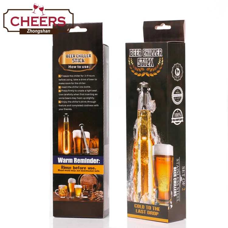 BetterZ 2Pcs Stainless Steel Beer Chiller Stick Beverage Cooling