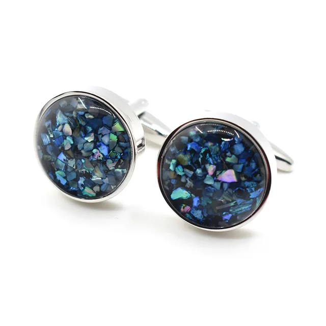 Wholesale Luxury Abalone Shell Inlay Mother Pearl Stone Cufflinks Tie Clip Set Custom Business Suit Wedding Tuxedo Gifts