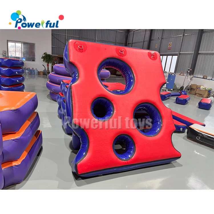 Trampoline Park Ninja Warrior Obstacle Course Hanging Horseshoe Challenge  Obstacle Inflatable Parkour Air Block