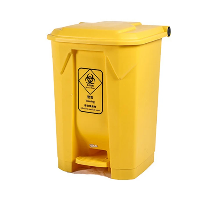 Кислотостойкий коррозионно-стойкий больничный пластиковый контейнер для медицинских отходов Педальный контейнер для отходов с крышкой