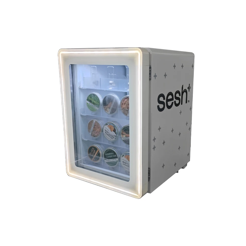 Custom Mini Glass Door Caviar Fridge Portable Table Top Factory Installation for Hotel Use