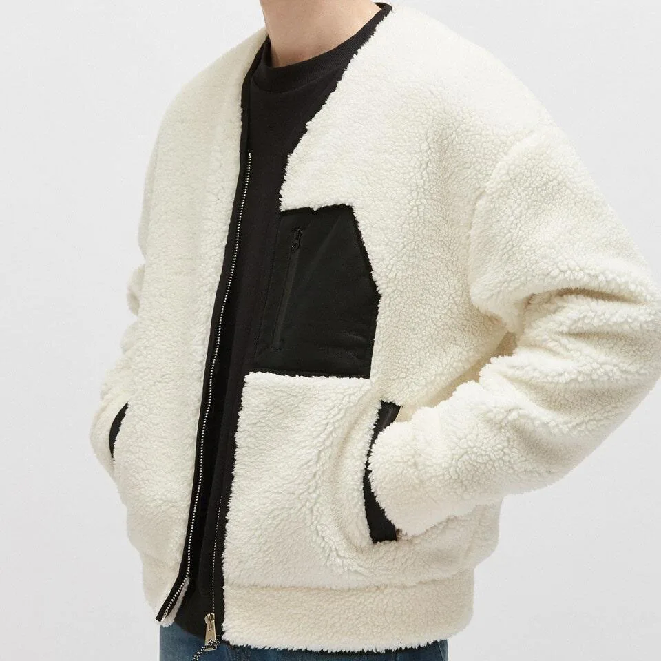 faux fur sherpa jacket mens