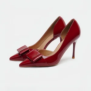 Ladies Latest Bulk Wholesale Slip-On Patent Leather Height Increasing Thin Heels Luxury Stiletto High Heel Shoes