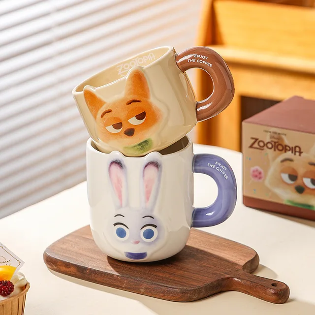 Zootopia Cup Rabbit Officer Judy Ceramic Mug Fox Nick Couple Pair Cup