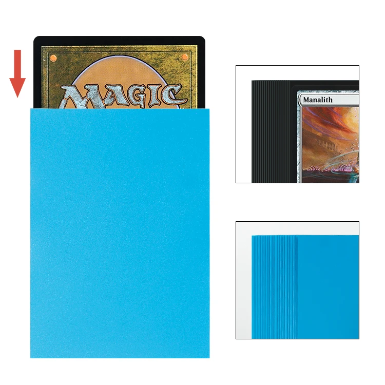 BLS02 1000pcs Black Interior Game Card Sleeves - Double Matte Sky Blue Protection for Trading Cards & Board Games BLS02 1000pcs Black Interior Game Card Sleeves - Double Matte Sky Blue Protection for Trading Cards & Board Games