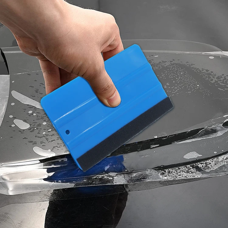 Plastic Felt Edge Squeegee 4 Inch for Car Vinyl Scraper Decal Applicator  Tool with Black Felt Edge (1 Pack) 